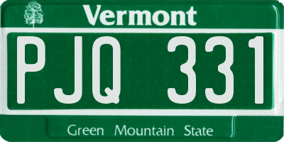 VT license plate PJQ331