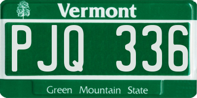 VT license plate PJQ336