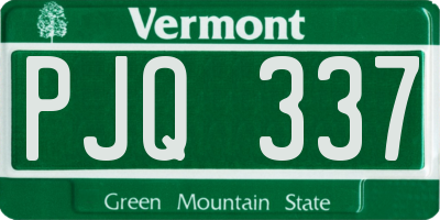 VT license plate PJQ337