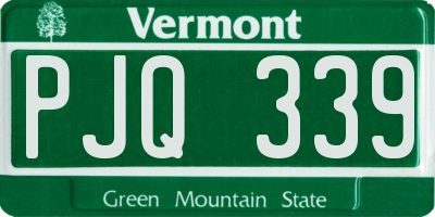 VT license plate PJQ339