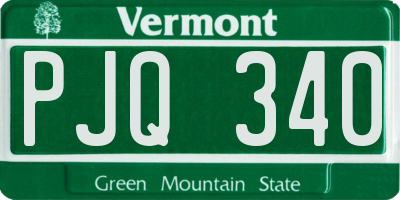 VT license plate PJQ340