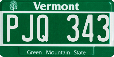 VT license plate PJQ343