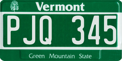 VT license plate PJQ345