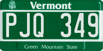VT license plate PJQ349