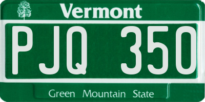 VT license plate PJQ350