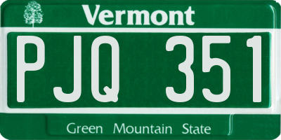 VT license plate PJQ351