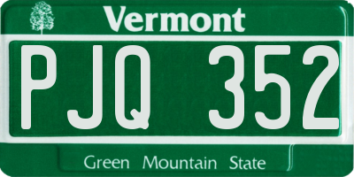 VT license plate PJQ352