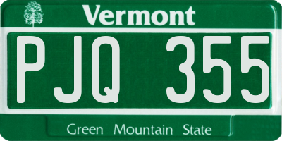 VT license plate PJQ355