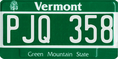 VT license plate PJQ358