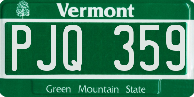 VT license plate PJQ359
