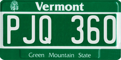 VT license plate PJQ360