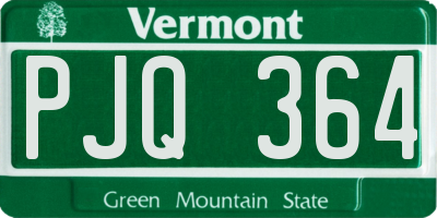 VT license plate PJQ364