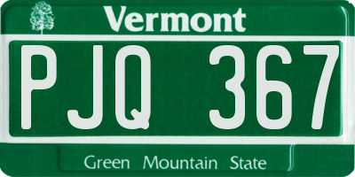 VT license plate PJQ367