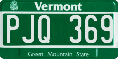 VT license plate PJQ369