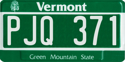 VT license plate PJQ371
