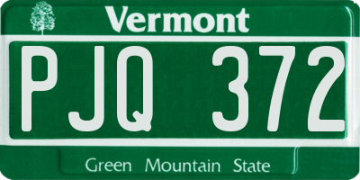 VT license plate PJQ372