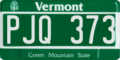 VT license plate PJQ373