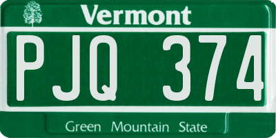 VT license plate PJQ374