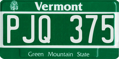 VT license plate PJQ375