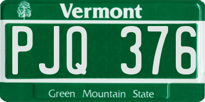 VT license plate PJQ376