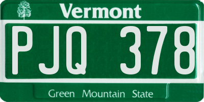 VT license plate PJQ378