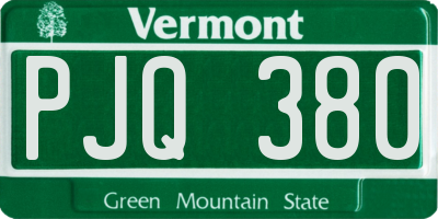 VT license plate PJQ380