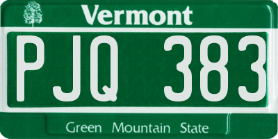 VT license plate PJQ383