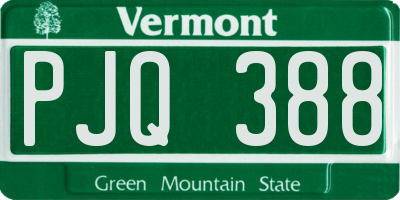 VT license plate PJQ388