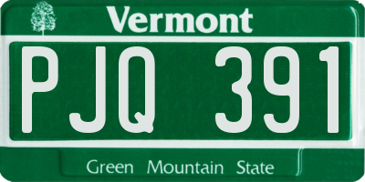VT license plate PJQ391