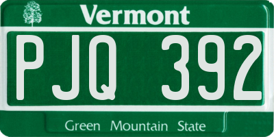 VT license plate PJQ392