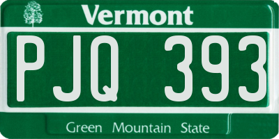 VT license plate PJQ393