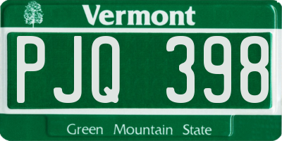 VT license plate PJQ398