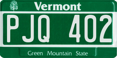 VT license plate PJQ402