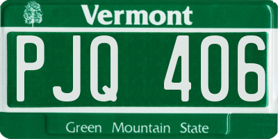 VT license plate PJQ406