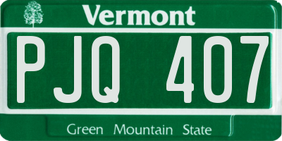 VT license plate PJQ407