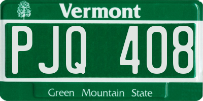 VT license plate PJQ408