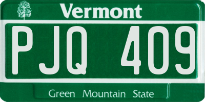 VT license plate PJQ409