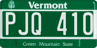 VT license plate PJQ410