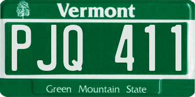 VT license plate PJQ411