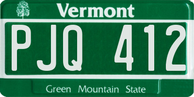 VT license plate PJQ412