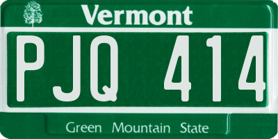VT license plate PJQ414
