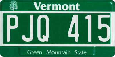 VT license plate PJQ415