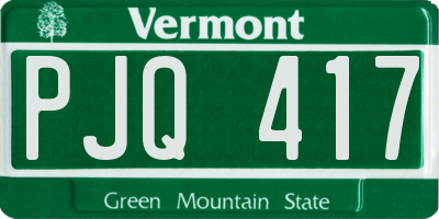 VT license plate PJQ417