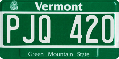 VT license plate PJQ420