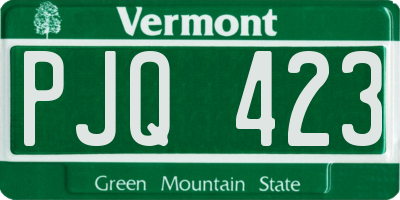 VT license plate PJQ423
