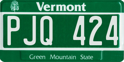 VT license plate PJQ424