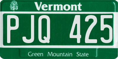 VT license plate PJQ425