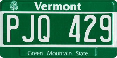 VT license plate PJQ429