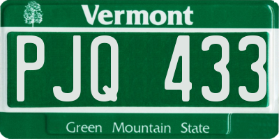 VT license plate PJQ433
