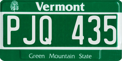 VT license plate PJQ435